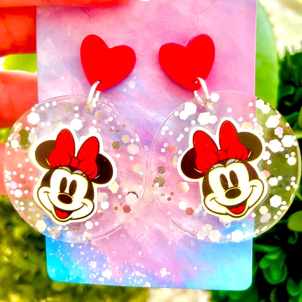 Minnie Mouse Acrylic Dangle Earrings